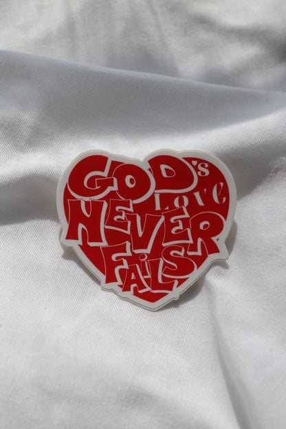 God’s Love Never Fails Sticker